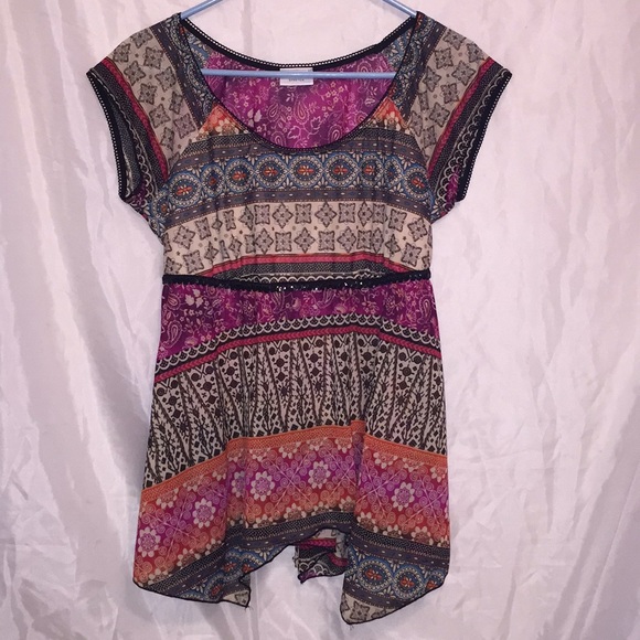 *FINAL Markdown❤️* Bohemian style shirt Sz L 🌸 - Picture 1 of 8